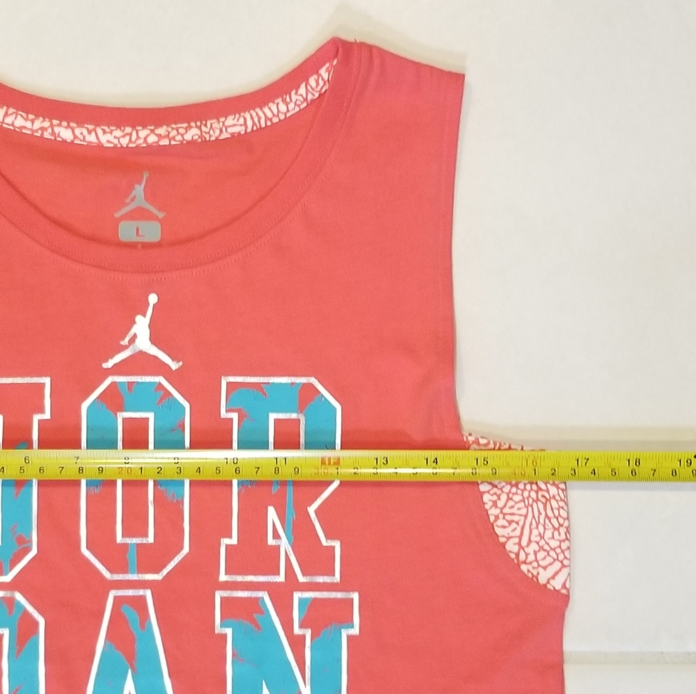 Air Jordan Jumpman Girl's Coral & Teal Graphic Tank Top Sz L 12-13yr - Picture 7 of 7